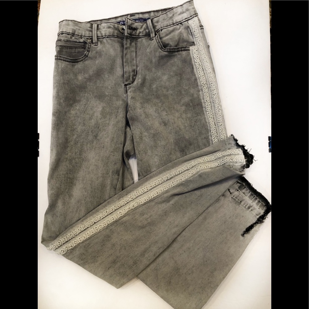 Jeans acid washed grey black size 25 by Tractr Blu